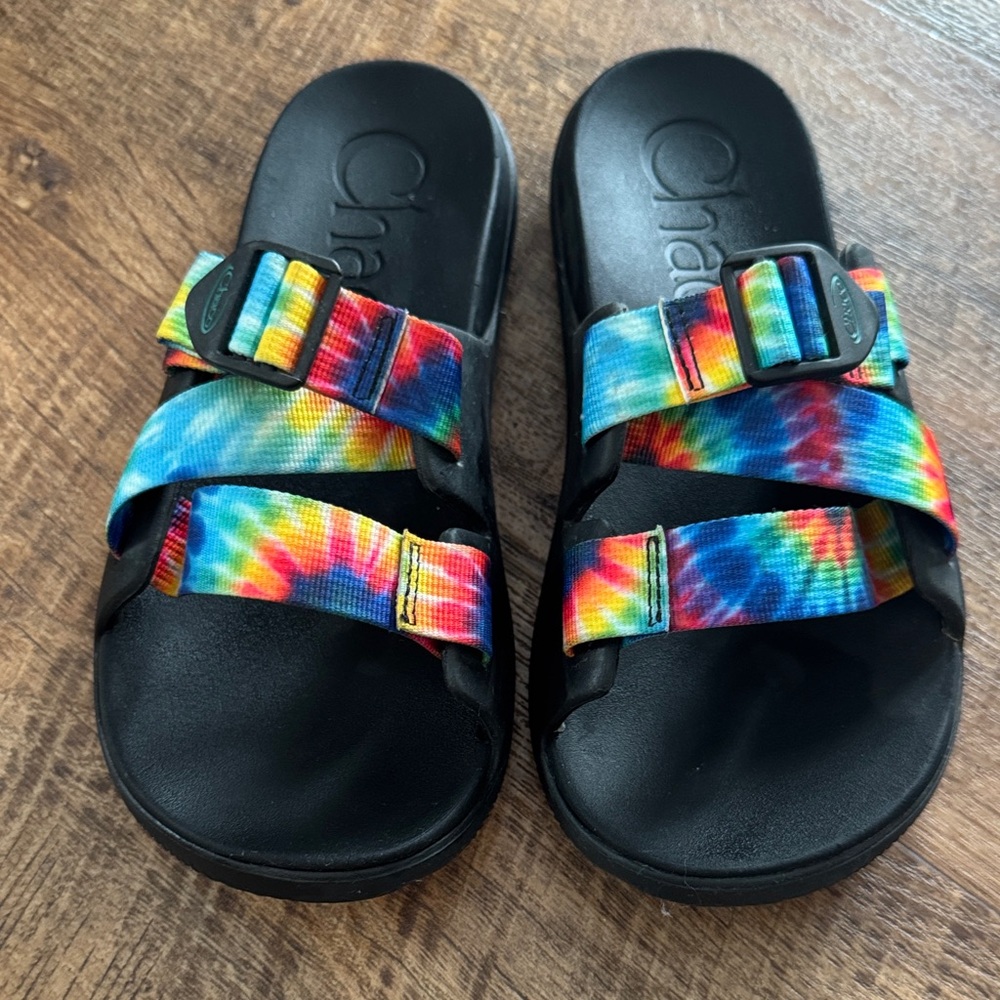 Chaco Kids Sandals - Black with Tie-Dye Straps